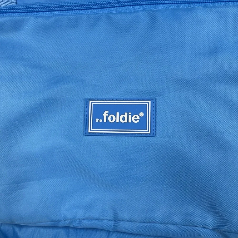 The Foldie 40L Travel Bag Carry On Expandable Azure Blue Weekender Tote NWT